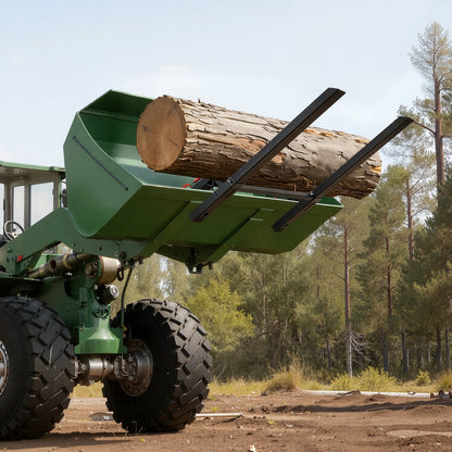 Pallet Forks, 4000 lbs Clamp on Pallet Forks, 60-Inch Total Length Heavy-Duty Tractor Fork with Anti-Tilt Bar & Adjustable Stabilizer Bar, Fit for Loader Bucket Skid Steer Tractor, Black