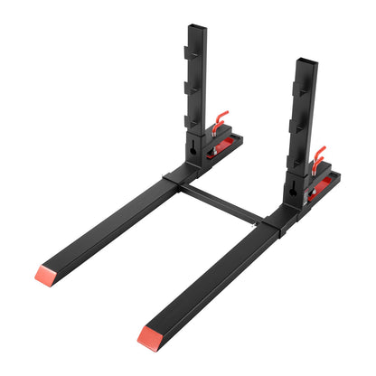 Pallet Forks, 4000 lbs Clamp on Pallet Forks, 60-Inch Total Length Heavy-Duty Tractor Fork with Anti-Tilt Bar & Adjustable Stabilizer Bar, Fit for Loader Bucket Skid Steer Tractor, Black