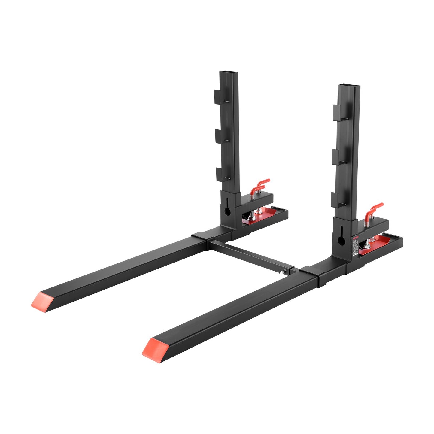 Pallet Forks, 4000 lbs Clamp on Pallet Forks, 60-Inch Total Length Heavy-Duty Tractor Fork with Anti-Tilt Bar & Adjustable Stabilizer Bar, Fit for Loader Bucket Skid Steer Tractor, Black