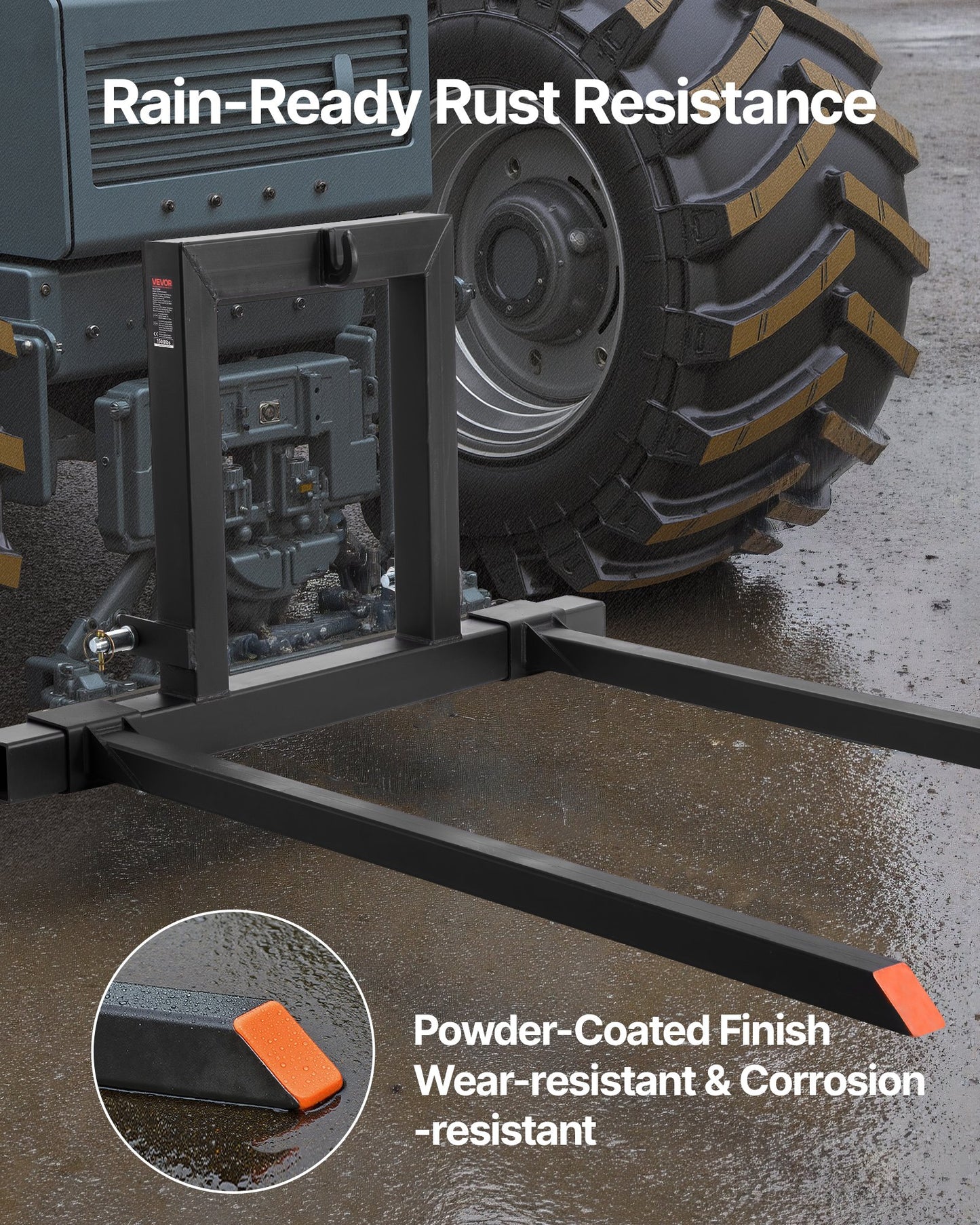 3 Point Hitch Pallet Forks, 1500 lbs Clamp on Pallet Forks, 50-Inch Total Length Heavy-Duty Tractor Fork with 28.9-46 Inch Adjustable Fork Width, Quick Hitch Attachments for Category 1 Tractors