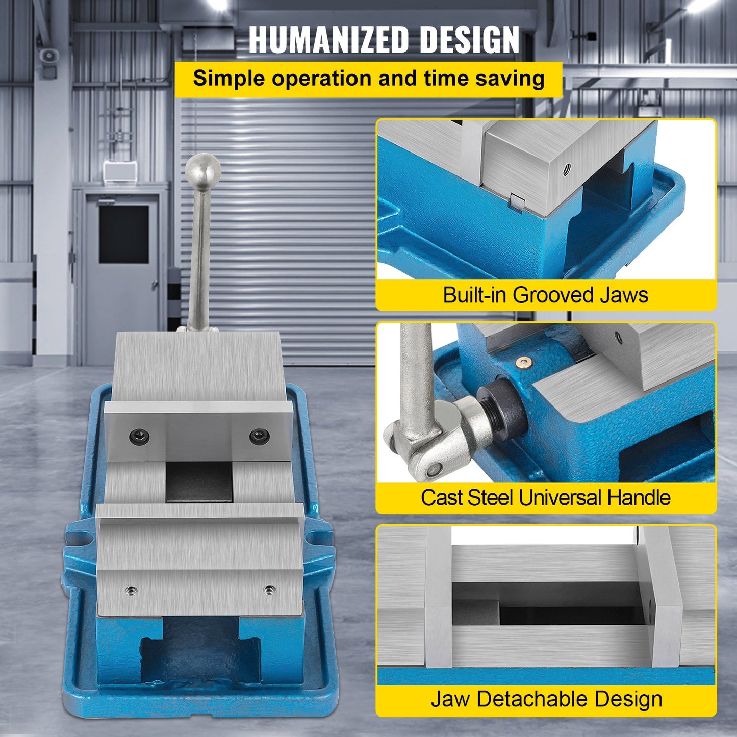 Non Swivel Milling Lockdown Vise 4 Inch Precision Bench Clamp 100mm Width Drill Press Clamp 4 Inch Jaw Opening for Finishing Milling Machines Drilling Machines Precision Parts