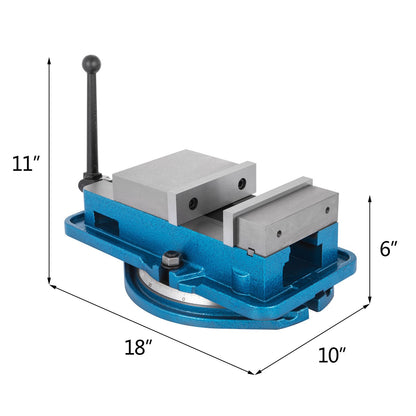 6 Inch Heavy Duty Milling Vise Bench Clamp Vise High Precision Clamping Vise 6 Inch Jaw Width with 360 Degrees Swiveling Base CNC Vise