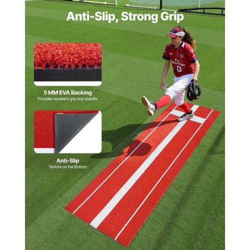 305x92cm Softballmatte Baseball Pitching Pitch für den Innen- und Außenbereich | EU