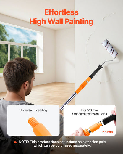 4 Inch Paint Roller Frame, Paint Handles Fits 4 in Mini Roller, Painting Supplies for Wall House Homes, Lightweight Mini Rollers Tools for Ceiling Small Areas Edges and Corners, 12 Pack, Black