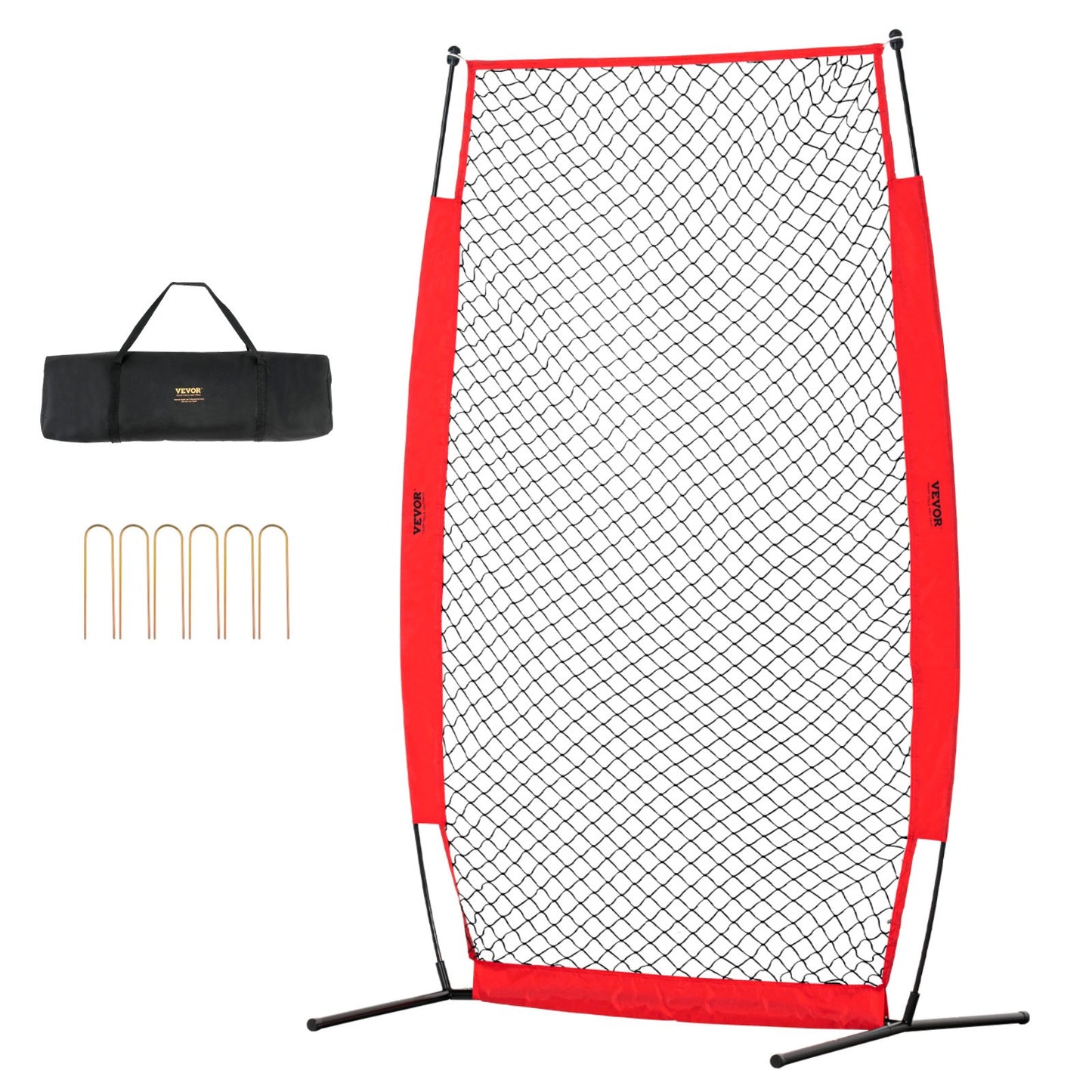 I-Screen Baseball für Batting Cage, 2,1 x 1,2 m Baseball- und Softball-Sicherheitsscreen, tragbarer Batting Screen mit Körperschutz, Tragetasche und Bodenpfählen, Baseball-Pitching-Netz zum Schutz der Pitcher