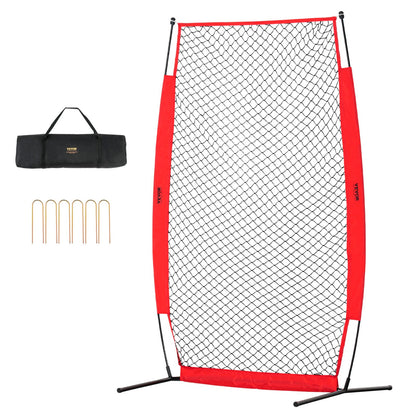 I-Screen Baseball für Batting Cage, 2,1 x 1,2 m Baseball- und Softball-Sicherheitsscreen, tragbarer Batting Screen mit Körperschutz, Tragetasche und Bodenpfählen, Baseball-Pitching-Netz zum Schutz der Pitcher