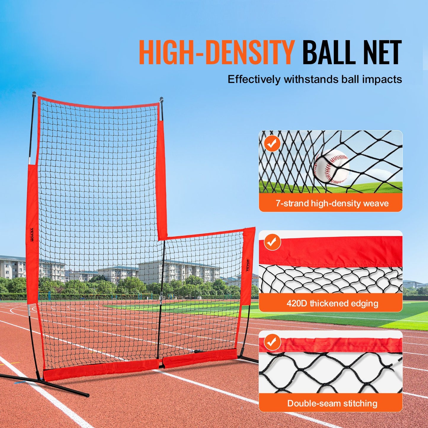 L Screen Baseball for Batting Cage, 7x7 ft Baseball &amp; Softball Safety Screen, Body Protector Portable Batting Screen with Carrying Bag and Ground Stakes, Baseball Pitching Net for Pitchers Protection