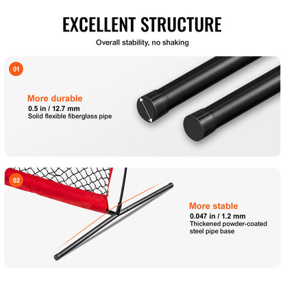 L Screen Baseball for Batting Cage, 7x7 ft Baseball &amp; Softball Safety Screen, Body Protector Portable Batting Screen with Carrying Bag and Ground Stakes, Baseball Pitching Net for Pitchers Protection