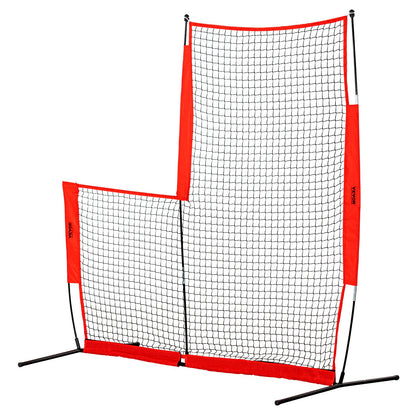 L Screen Baseball for Batting Cage, 7x7 ft Baseball &amp; Softball Safety Screen, Body Protector Portable Batting Screen with Carrying Bag and Ground Stakes, Baseball Pitching Net for Pitchers Protection