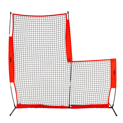 L Screen Baseball for Batting Cage, 7x7 ft Baseball &amp; Softball Safety Screen, Body Protector Portable Batting Screen with Carrying Bag and Ground Stakes, Baseball Pitching Net for Pitchers Protection