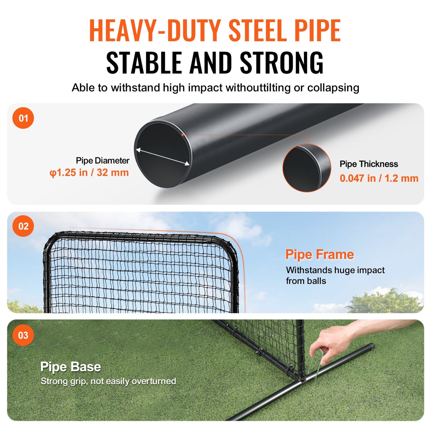 L Screen Baseball for Batting Cage, 7x7 ft Baseball Softball Safety Screen, Body Protector Portable Batting Screen with Carry Bag & Ground Stakes, Heavy Duty Pitching Net for Pitchers Protection
