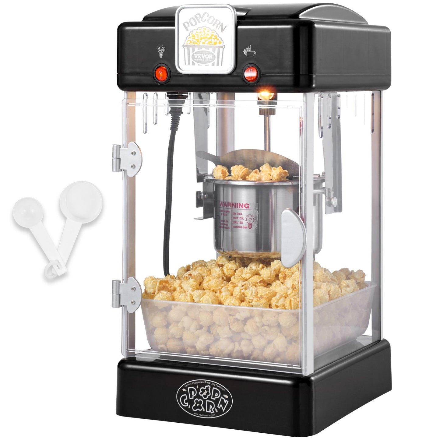 Popcornmaschine Tisch-Popcornmaschine 300W 2,5 oz Schwarz