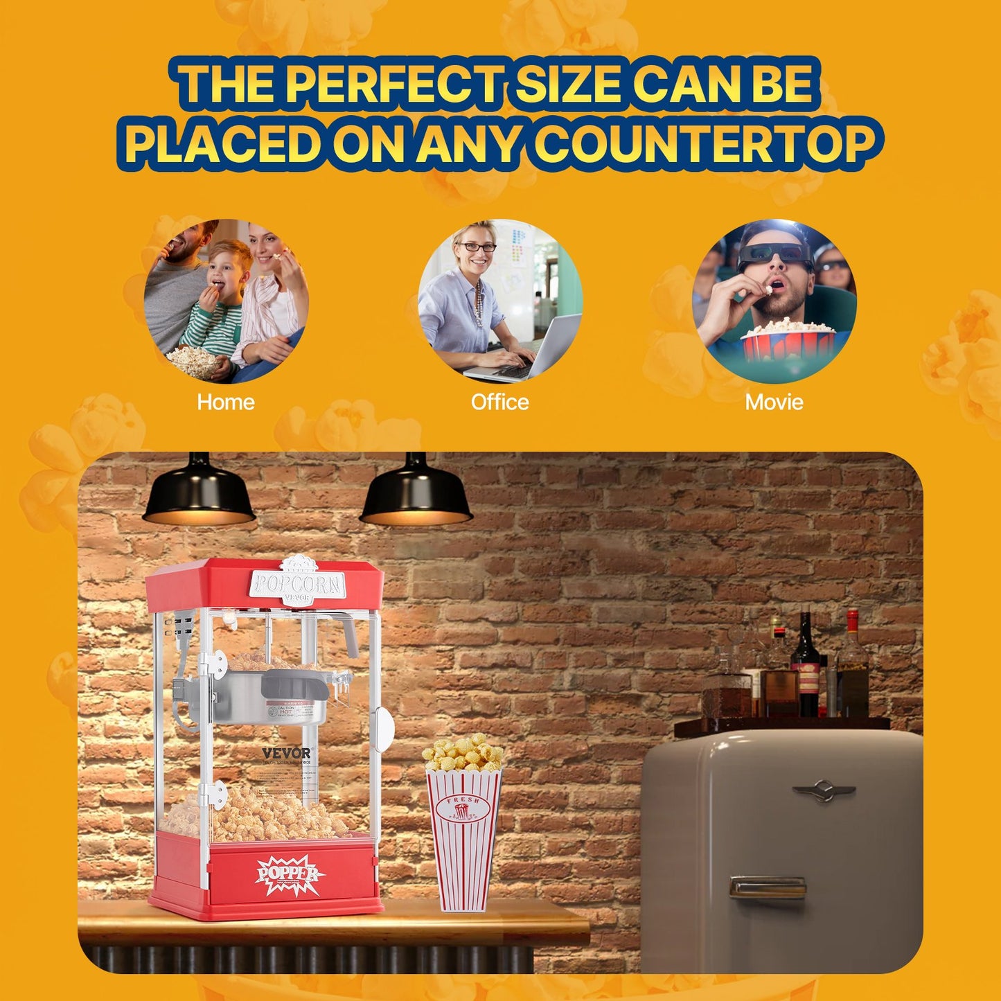 Popcornmaschine Tisch-Popcornmaschine 480W 4 Oz Rot