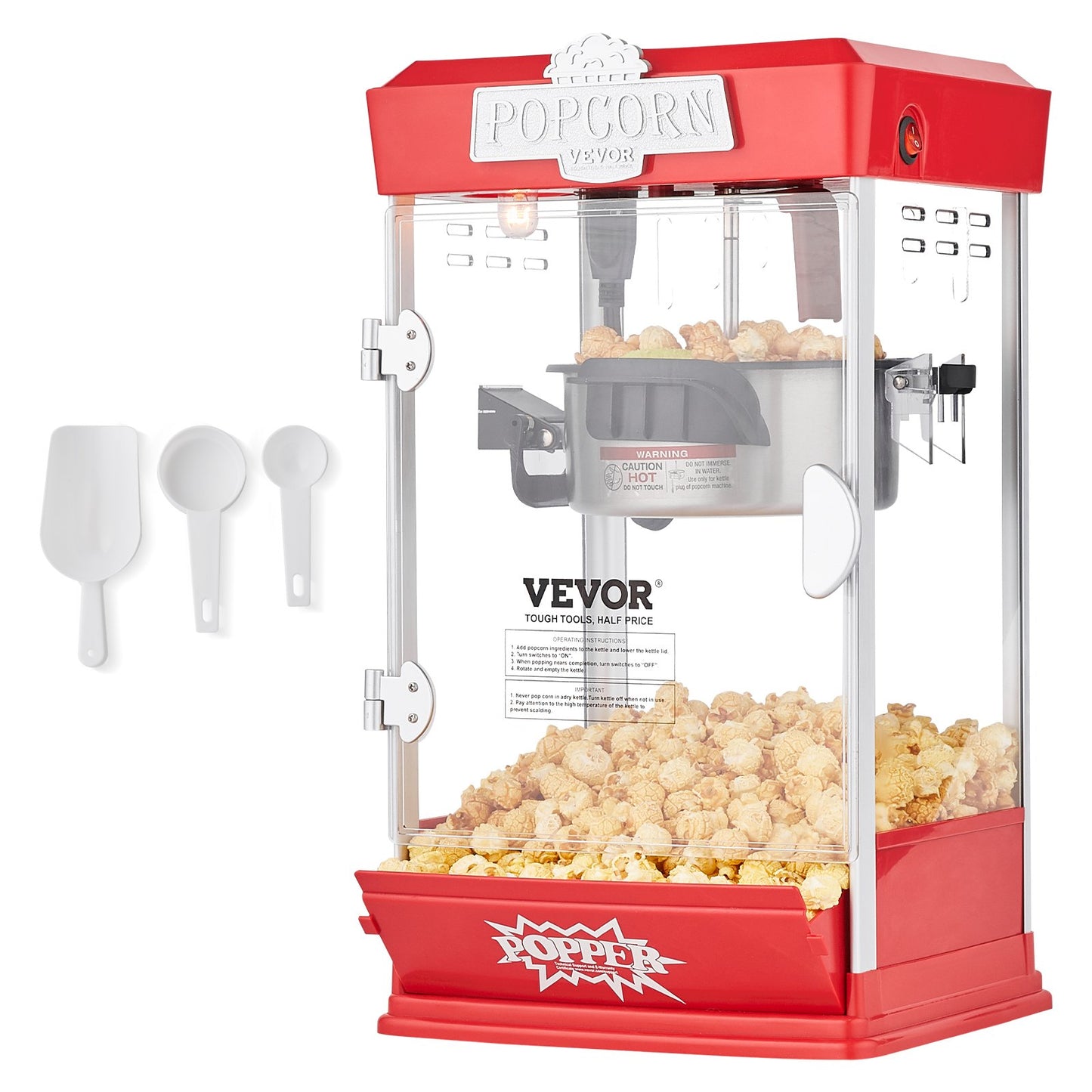 Popcornmaschine Tisch-Popcornmaschine 480W 4 Oz Rot