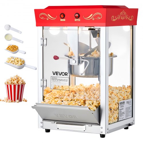 Popcornmaskin Bänkmonterad Popcorn Popper Maker 800W 0,2kg Vattenkokare Röd |  EU