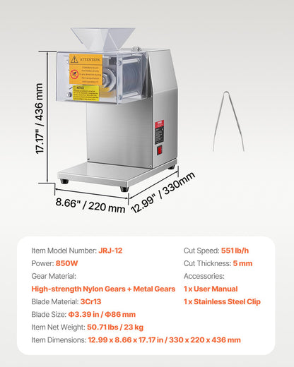 Electric Meat Slicer 850W Commercial Meat Slicer Cutting Machine