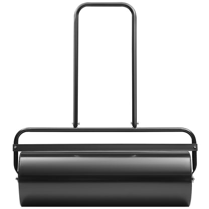 Lawn, 17 Gallon Sand/Water Filled Yard Roller, Steel Turf Roller with Easy-to-Turn Plug and U-Shaped Ergonomic Handle for Comfortable Push and Pull, for Lawn, Garden, Yard, Park, Black