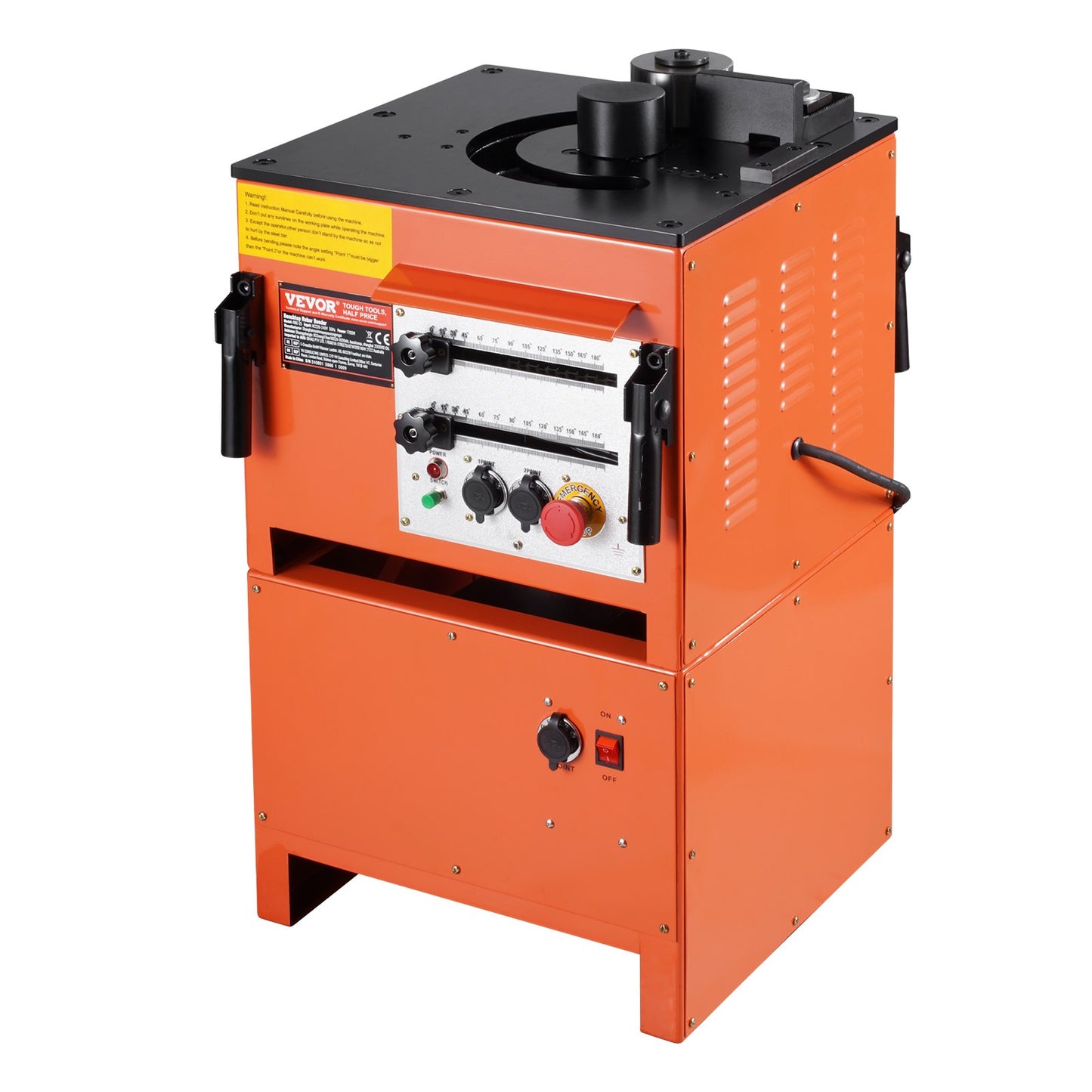 2-in-1 Elektrischer Bewehrungsbieger 1700 W, 3 Winkel bis zu 1 Zoll #8 (4-25 mm)