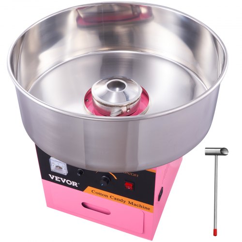 Electric Cotton Candy Machine, 1000W Commercial Candy Floss Maker with 20.5 in Stainless Steel Bowl, Sugar Scoop, and Drawer, Easy Home Use, Perfect for Kids Birthday, Family Party, Pink