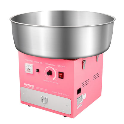 Electric Cotton Candy Machine, 1000W Commercial Candy Floss Maker with 20.5 in Stainless Steel Bowl, Sugar Scoop, and Drawer, Easy Home Use, Perfect for Kids Birthday, Family Party, Pink