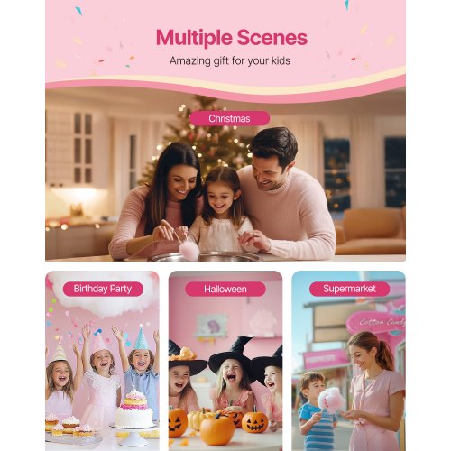 Kommersiell sockervaddsmaskin Sockervaddsmaskin 1000W för fest Rosa |  EU