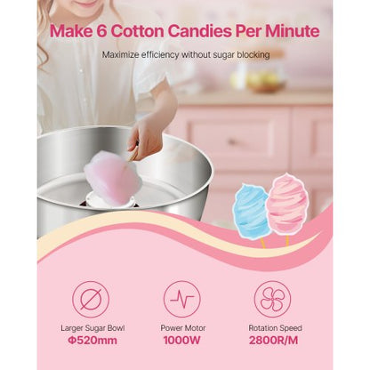 Commercial Cotton Candy Machine Cotton Candy Machine 1000W for Party Red | EU