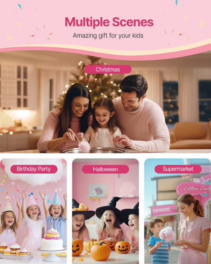 Electric Cotton Candy Machine, 1000W Commercial Candy Floss Maker with 20.5 in Stainless Steel Bowl, Sugar Scoop, and Drawer, Easy Home Use, Perfect for Kids Birthday, Family Party, Blue