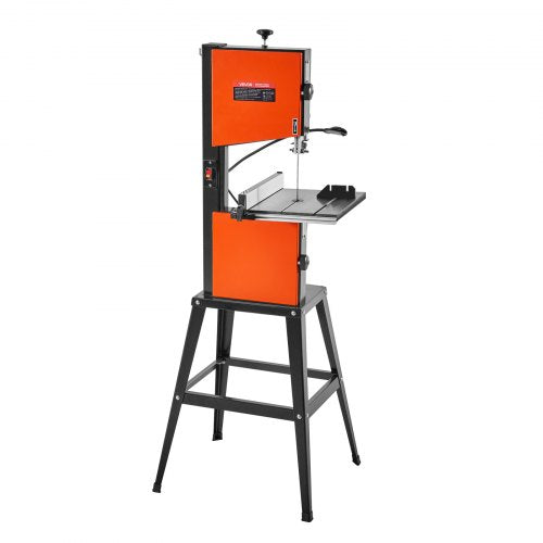 Band Saw with Stand, 10-Inch, Two-Speed Benchtop Bandsaw, 373W 1/2 HP, 6 in Max Cutting Height, 13.2 x 13.4 in Cast Iron Table, with 360° Work Light, Miter Gauge, Fence, Band Saw for Woodworking