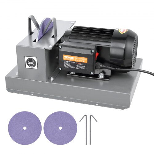 Lawn Mower Blade Sharpener, 2/3HP 500W Lawnmower Blade Grinder with 7-inch Ceramic Grinding Wheel, Powerful Bench Mower Sharpening Machine for High/Low Lift Blades, Gator Blades, Flat Blades