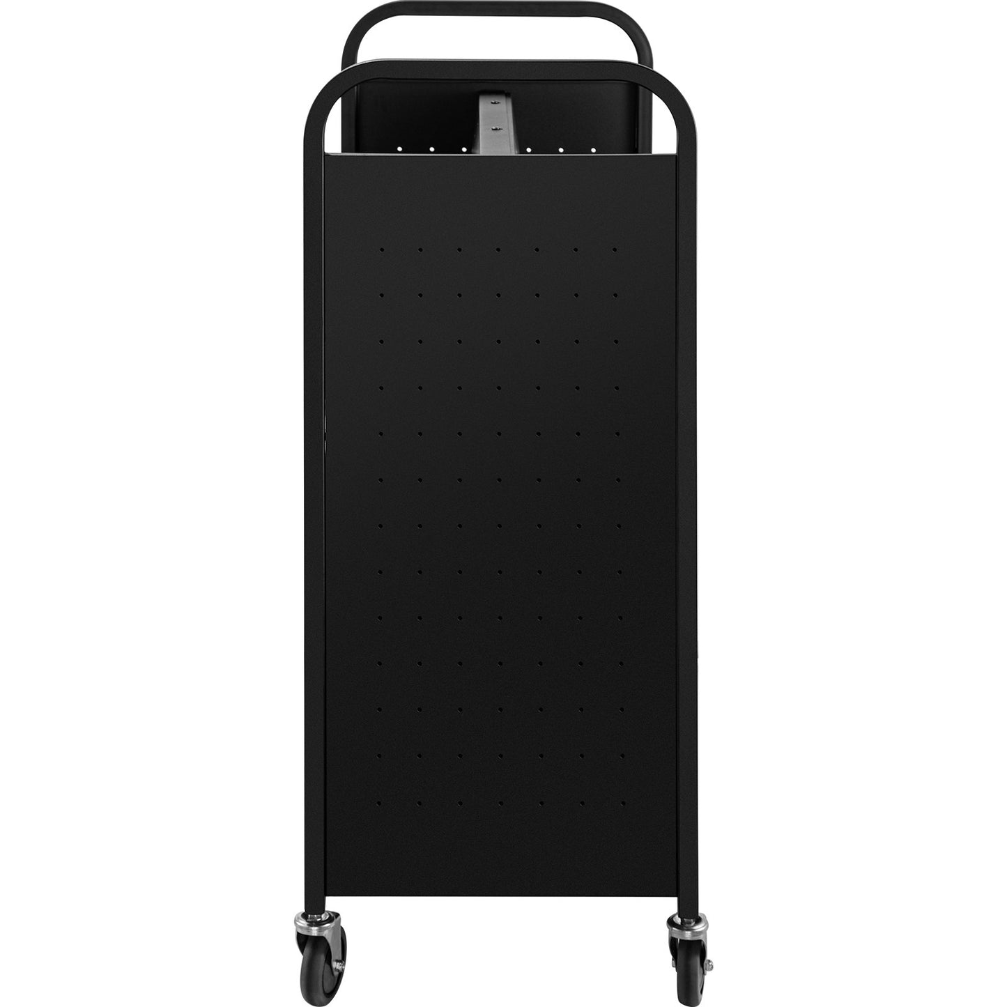 Book Cart Library Cart 200lb with Double Sided W-Shaped Sloping Shelves Black