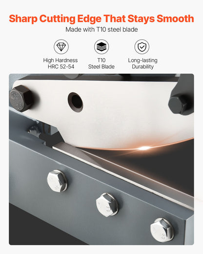 Sheet Metal Shear, 6 in Manual Hand Plate Shear, Heavy Duty Mounting Type Sheet Cutter with Solid Steel Frame, High Precision, Extended Handle for Cutting Steel, Copper, Rebar, and Aluminum