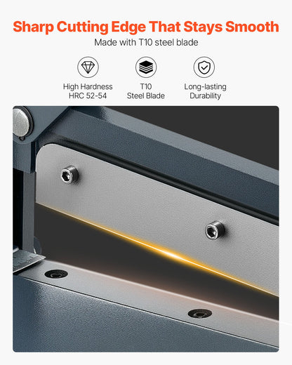 Guillotine Sheet Metal Shear, 12 in Manual Hand Plate Shear, Heavy Duty Metal Plate Cutter Tool, with Solid Steel Frame, High Precision, for Cutting PCB Boards, Aluminum, Steel, Copper, Plastic
