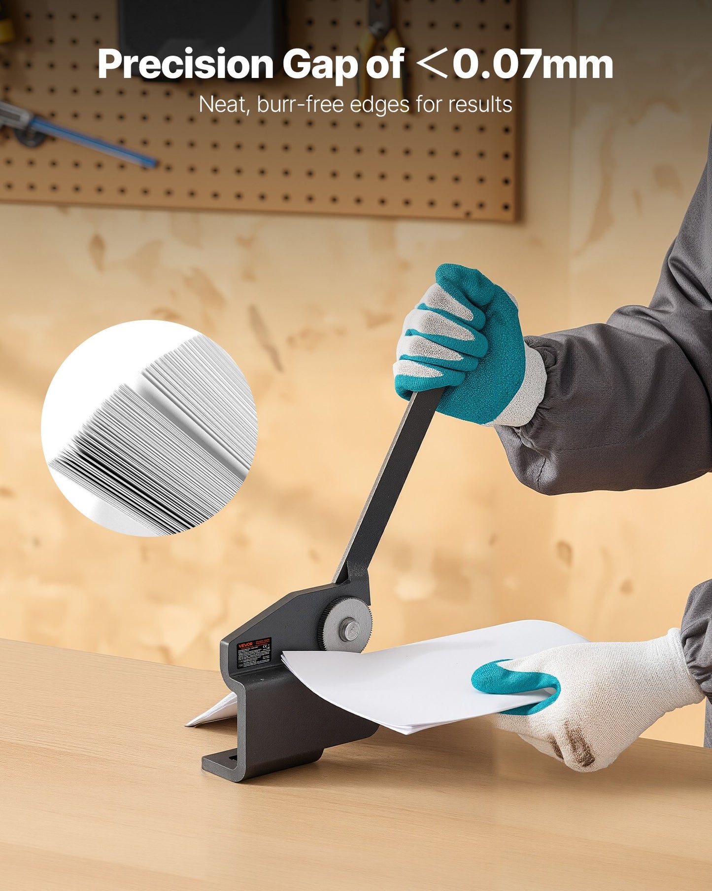 Sheet Metal Shear, Throatless Rotary Hand Shear, 16 Gauge Mild Steel Sheet Cutter with 0.06 in Capacity, with Solid Construction, Mounting Type, for Cutting Steel, Copper, Rebar, and Aluminum