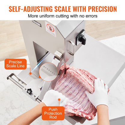 2200W Commercial Electric Meat Band Saw Stainless Steel Bone Saw Machine