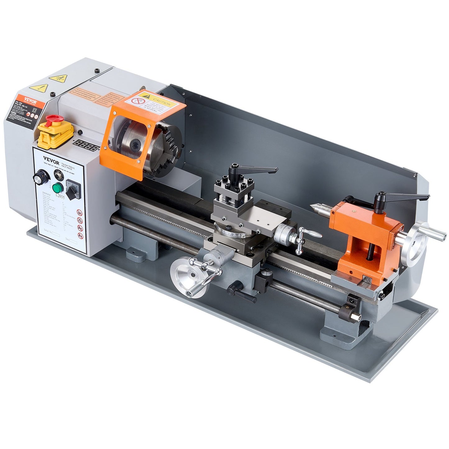 Metal Lathe Machine, 7.87'' x 13.78'', Precision Benchtop Power Metal Lathe,, 50-2500 RPM Continuously Variable Speed, 600W Brush Motor Metal Gears, with Tool Box for Processing Precision Parts