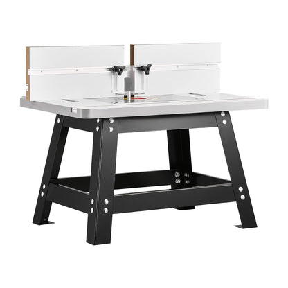 Benchtop Router Table, 24 in x 15.7 in, Bench Top Routing Table with Adjustable Fence, MDF Top, Sturdy Metal Base, 2-1/2 in Dust Collection Port, Compatible with Routes & Various Drill Bits