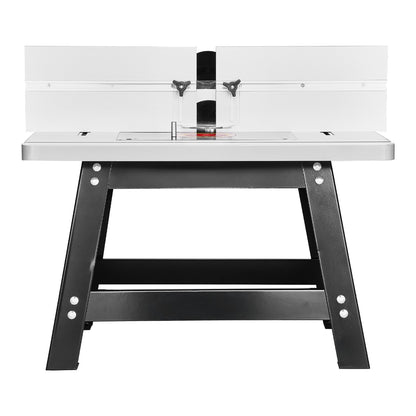 Benchtop Router Table, 24 in x 15.7 in, Bench Top Routing Table with Adjustable Fence, MDF Top, Sturdy Metal Base, 2-1/2 in Dust Collection Port, Compatible with Routes & Various Drill Bits