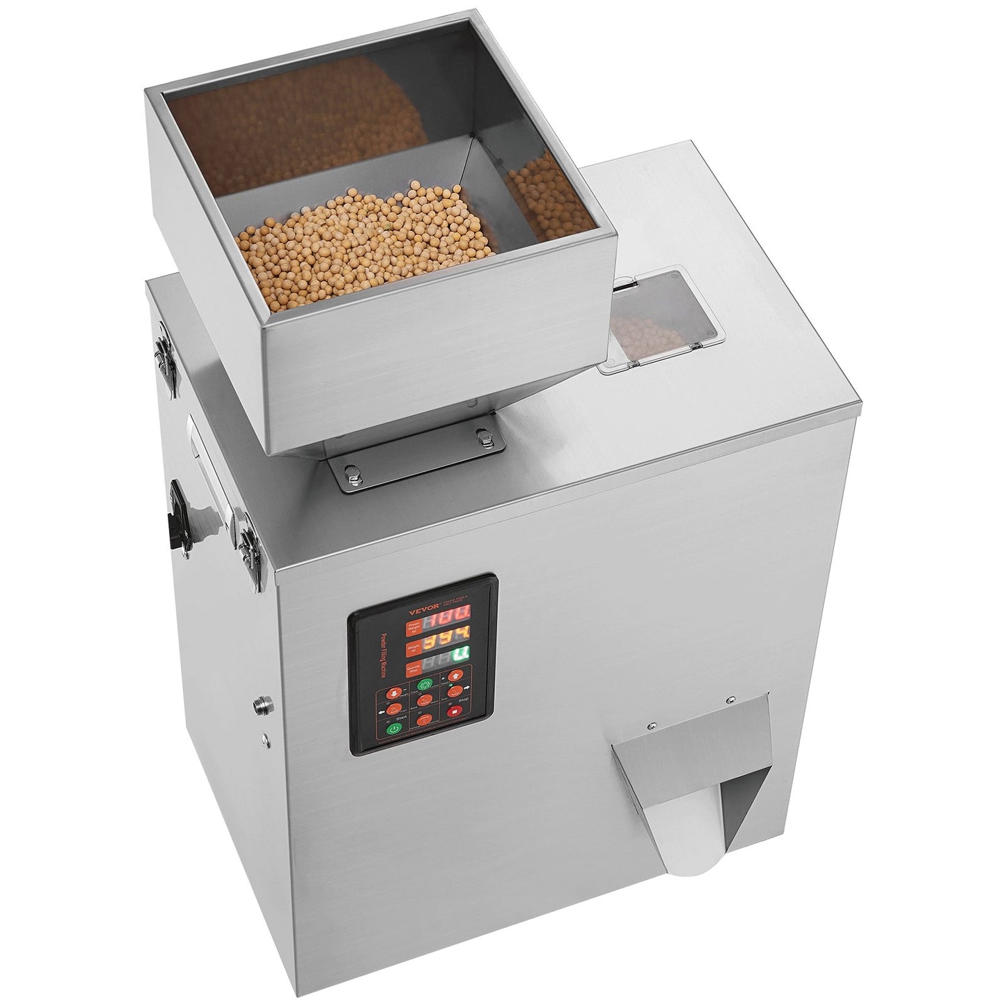 Pulverfüllmaschine, 0,022–1,1 lbs/10–500 g, automatische intelligente Partikelwäge-Füllmaschine, Flaschenbeutel-Pulverfüll-Partikelspender für Teesamen, Getreidepulver, Mehl, Bohnen, Glitzer