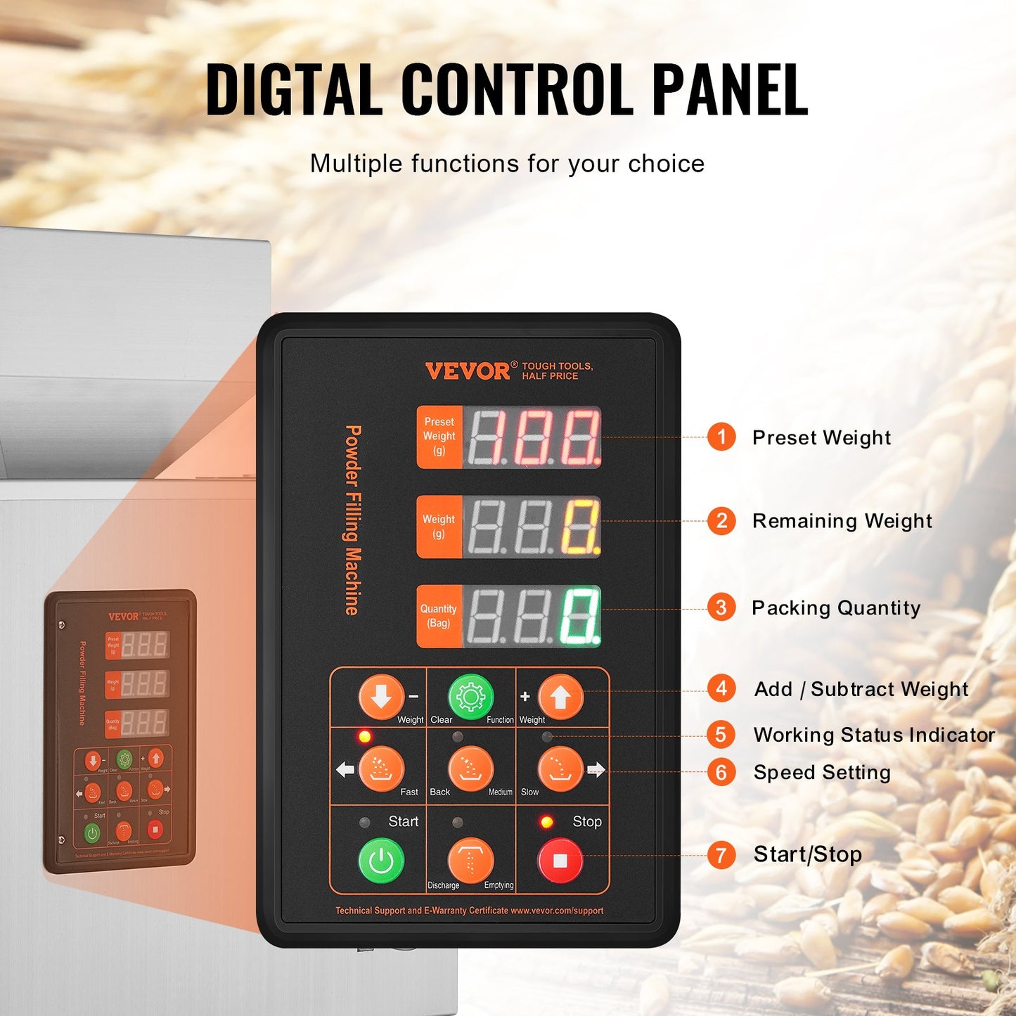 Pulverpåfyllningsmaskin, 0,002-0,22lbs/1-100g, Automatisk Intelligent Partikelvägningsmaskin, Flaskpåse Pulverfyllningspartikeldispenser för tefrön Kornpulver Mjölbönor Glitter