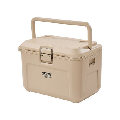Portable Cooler, 16.5 QT Hard Cooler with Ice Retention, Heavy-Duty Handles and Cup Holder, Lightweight Rigid Material Insulated Portable Cooler, Suitable for Family Picnics and Short Trips