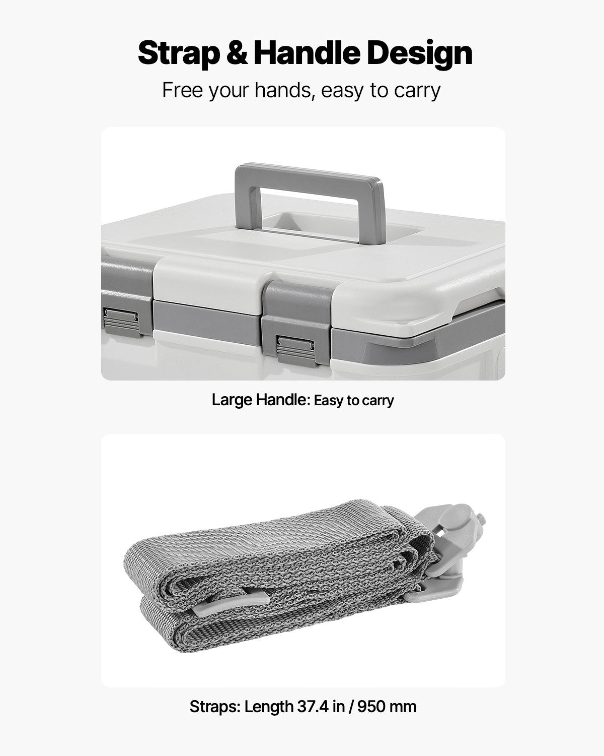 Portable Cooler, 21 QT Hard Cooler with Ice Retention, Heavy-Duty Handles and Strap, Lightweight Rigid Material Insulated Portable Cooler, Suitable for Family Picnics and Short Trips