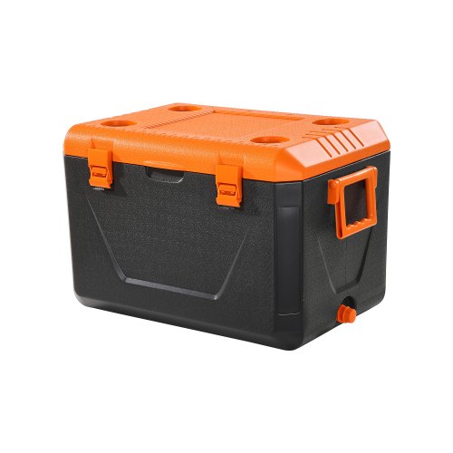 Portable Cooler, 63 QT Hard Cooler with Ice Retention, Heavy-Duty Handles and Cup Holder, Lightweight Rigid Material Insulated Portable Cooler, Suitable for Family Picnics and Long Trips