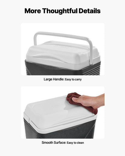 Portable Cooler, 8.5 QT Hard Cooler with Ice Retention and Heavy-Duty Handles, Lightweight Rigid Material Insulated Portable Cooler, Suitable for Family Picnics and Short Trips