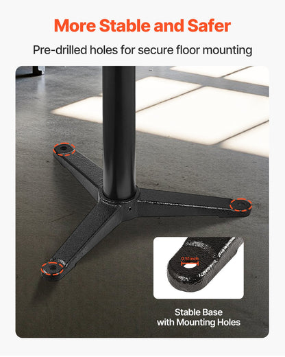 Bench Grinder Stand, Bench Grinder Vise Floor Pedestal with 12" x 10" Mounting Plate, 5-Level Height Adjustable Pedestal Stand with Grinding Wheel Storage Compartment & Heavy-Duty Cast Iron Base