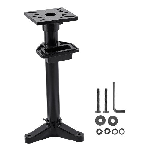 Bench Grinder Stand, Heavy-Duty Bench Grinder and Vise Floor Pedestal with 10.6" x 10.6" Mounting Plate, Pre-Cut Mounting Slots & Water Pot, Compatible with Most Bench Grinders
