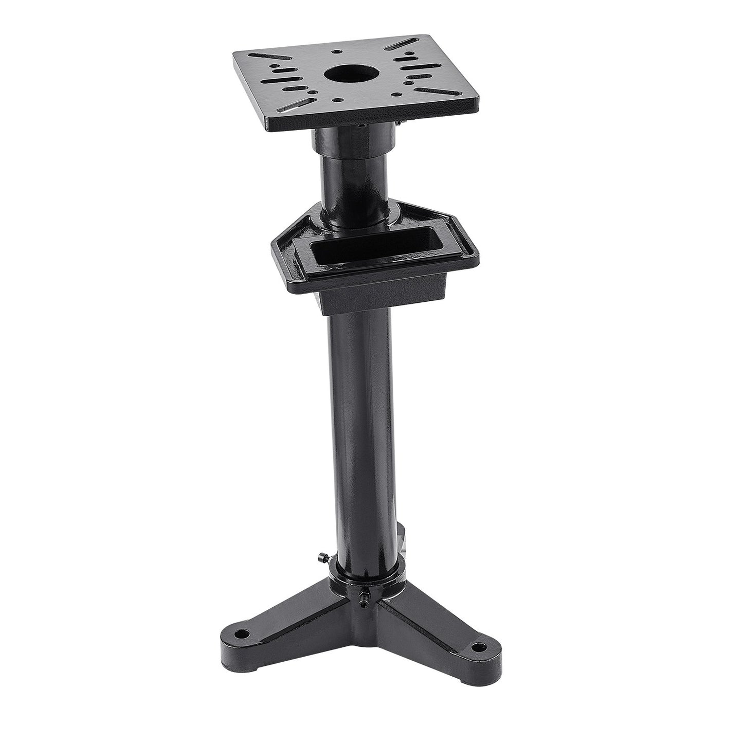 Bench Grinder Stand, Heavy-Duty Bench Grinder and Vise Floor Pedestal with 10.6" x 10.6" Mounting Plate, Pre-Cut Mounting Slots & Water Pot, Compatible with Most Bench Grinders