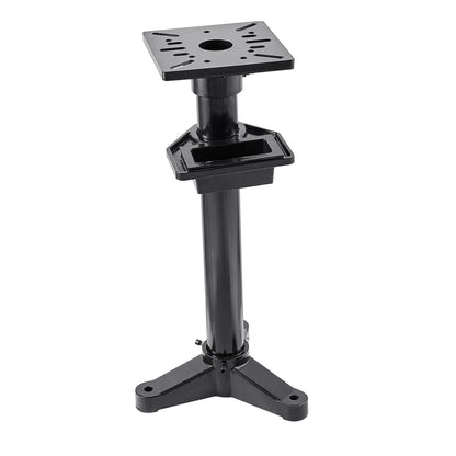 Bench Grinder Stand, Heavy-Duty Bench Grinder and Vise Floor Pedestal with 10.6" x 10.6" Mounting Plate, Pre-Cut Mounting Slots & Water Pot, Compatible with Most Bench Grinders