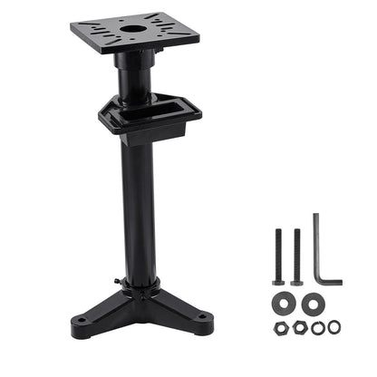 Bench Grinder Stand, Heavy-Duty Bench Grinder and Vise Floor Pedestal with 10.6" x 10.6" Mounting Plate, Pre-Cut Mounting Slots & Water Pot, Compatible with Most Bench Grinders