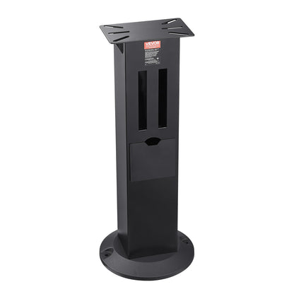 Bench Grinder Stand, Heavy-Duty Bench Grinder and Vise Floor Pedestal with 11" x 6.7" Mounting Plate, Grinding Wheel Storage Compartments & Cast Iron Base, Compatible with Most Bench Grinders