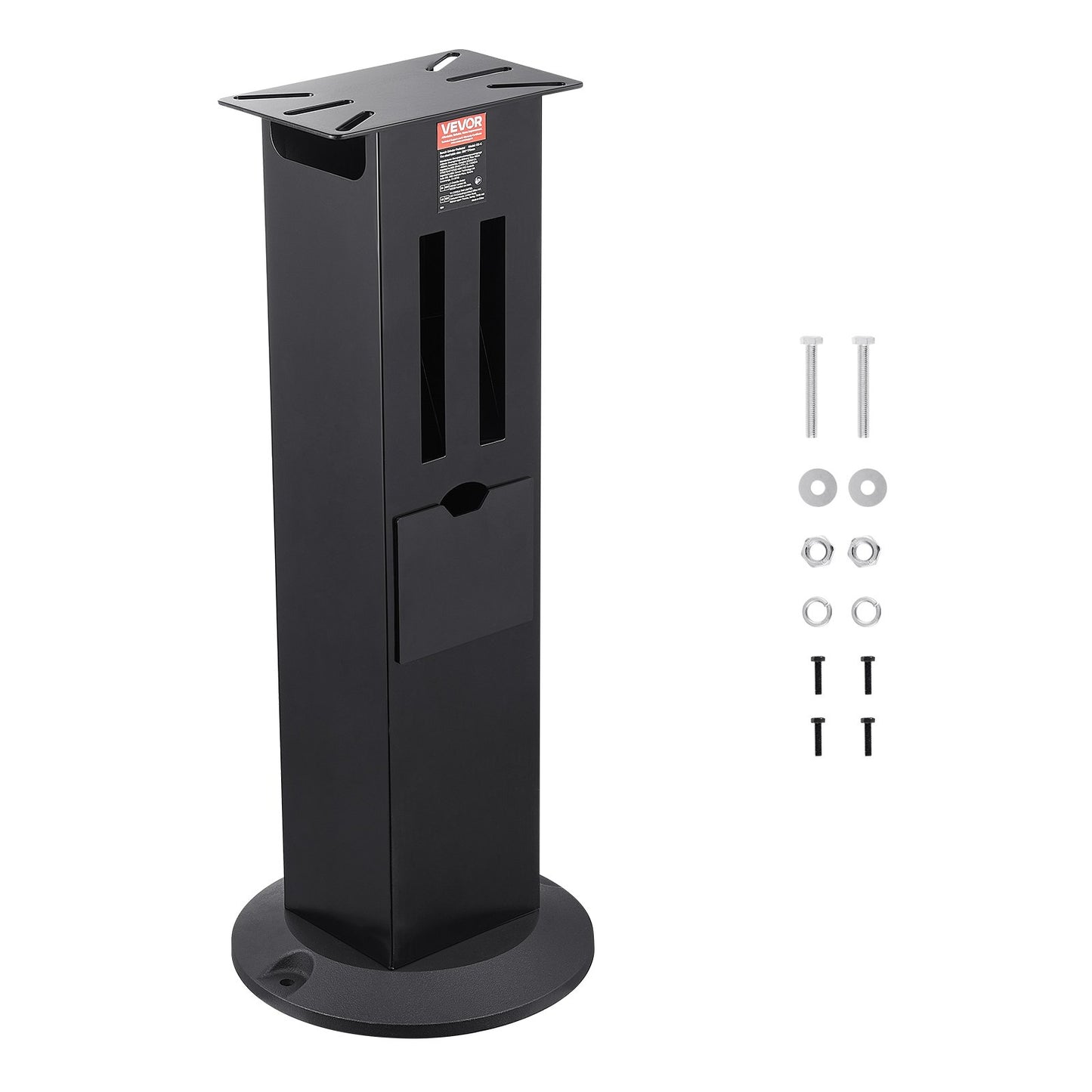 Bench Grinder Stand, Heavy-Duty Bench Grinder and Vise Floor Pedestal with 11" x 6.7" Mounting Plate, Grinding Wheel Storage Compartments & Cast Iron Base, Compatible with Most Bench Grinders